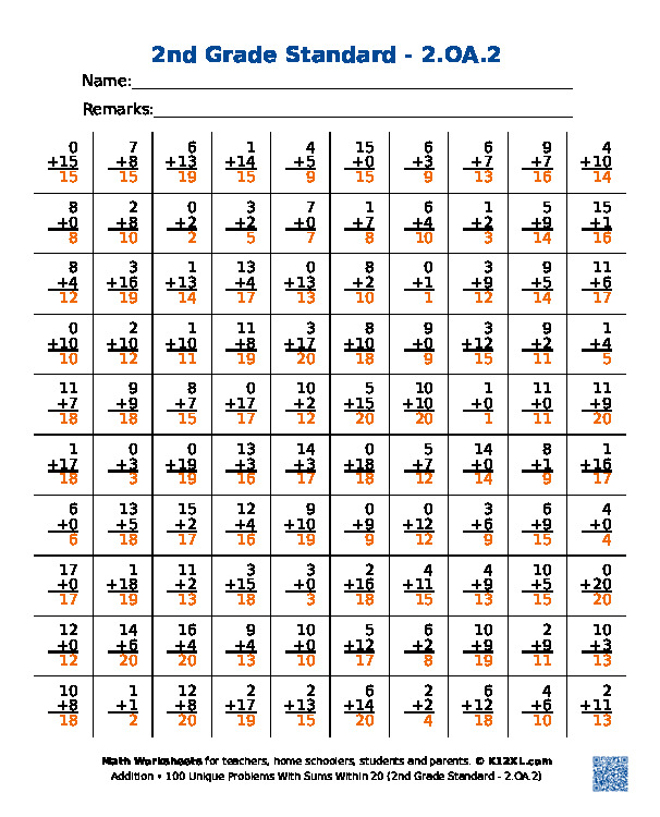100 унікальних задач із сумами в межах 20