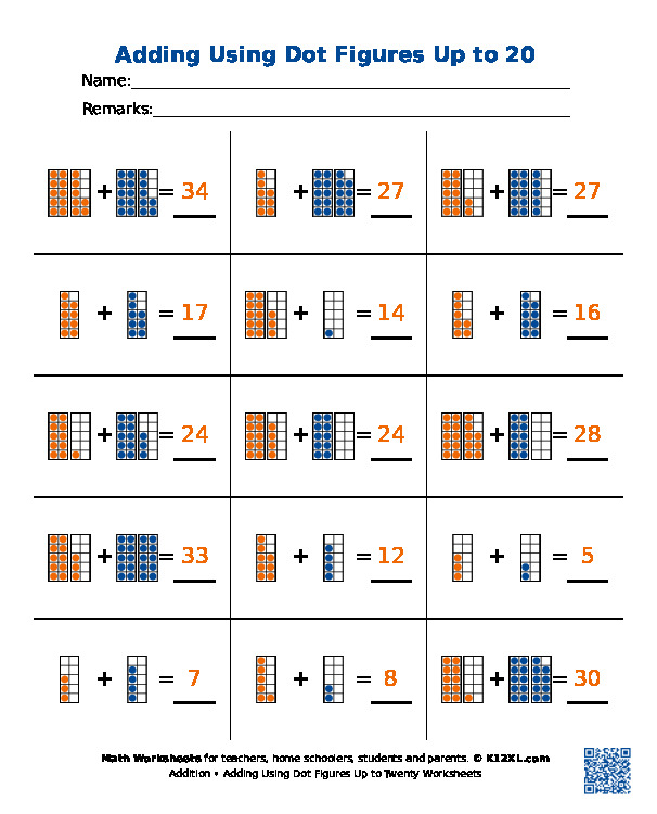 Додавання за допомогою блоків до двадцяти