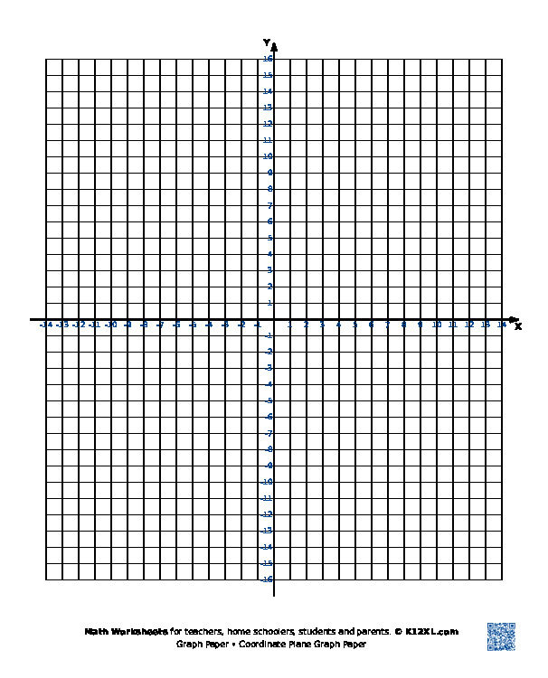 Four Quadrant 1 Per Page Graph Paper