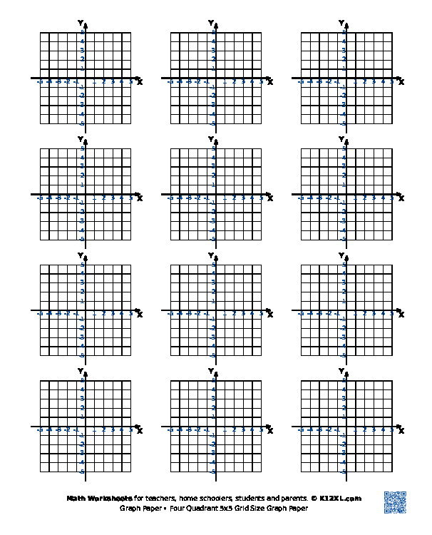Four Quadrant 12 Per Page Graph Paper