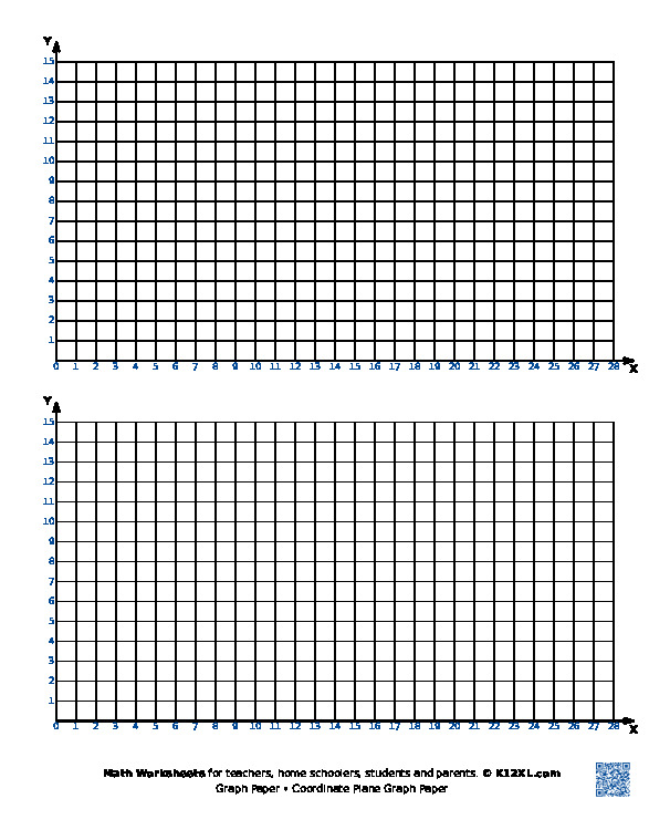 Single Quadrant 2 Per Page Graph Paper